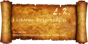 Lichtner Krisztián névjegykártya