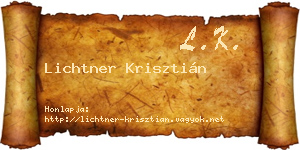 Lichtner Krisztián névjegykártya